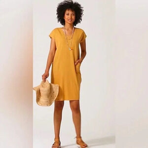 J. Jill PureJill Yellow Easy Knit‎ Two Pocket Dress